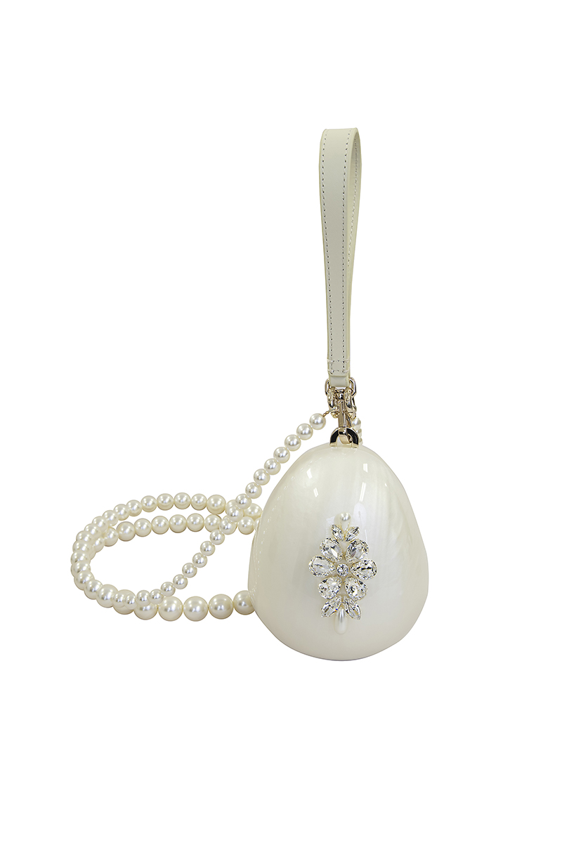 ［SIMONE ROCHA］<br>パールエッグバッグ-ホワイト
