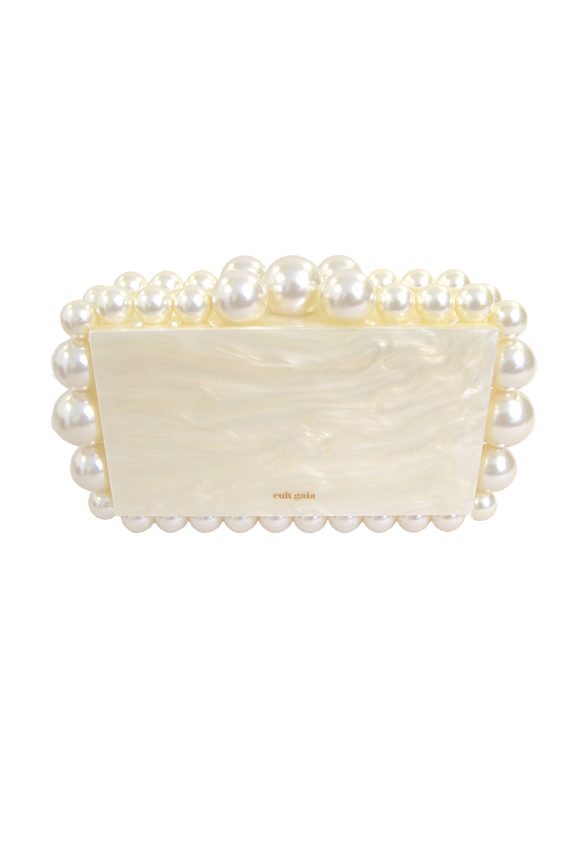 ［Cult Gaia ］<br>パールクラッチバッグ-ホワイト
