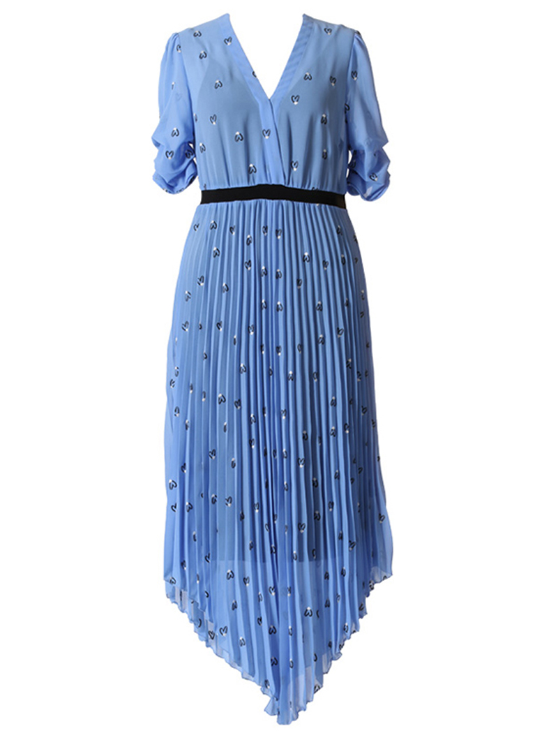 [Maje]<br>プリーツ スカートドレス-ブルー